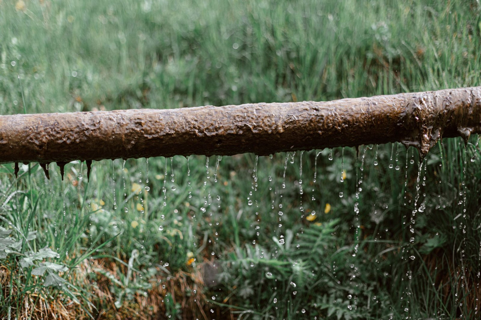 Corroded metal pipe dripping water, a sign of a hidden leak, Las Vegas NV